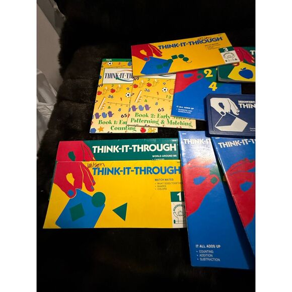 Vintage Think It Through Tile Set Discovery Toys w/ 22 books Learning System Lot - Picture 6 of 8